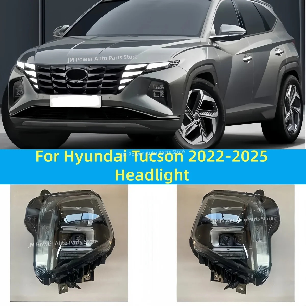Fit for Hyundai Tucson 2022-2025 Headlight Modification Specialized LED Daytime running light Front fog light Automobile parts