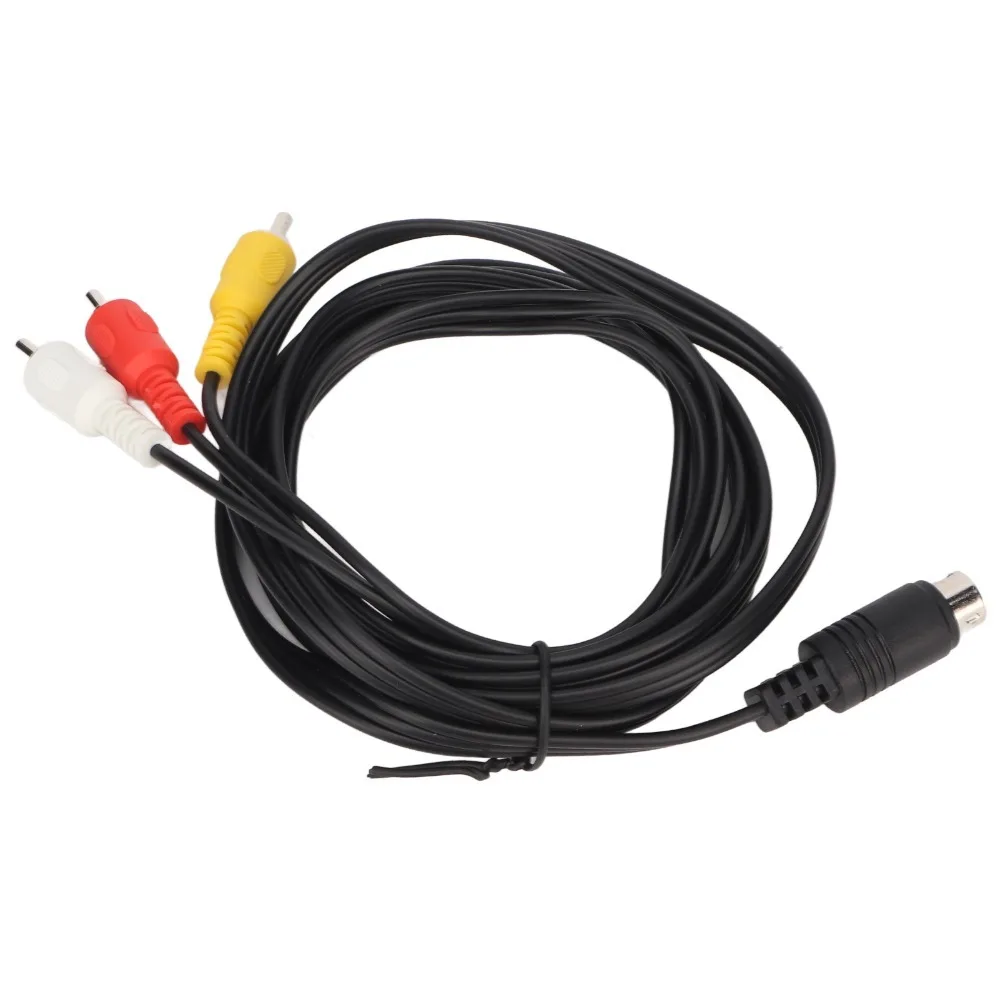 Cable Adaptador de Audio Mini DIN de 9 Pines a 3RCA, Macho a Macho, Plug and Play, Niquelado, 5.9 pies, Cable Mini DIN para Equipos de Audio