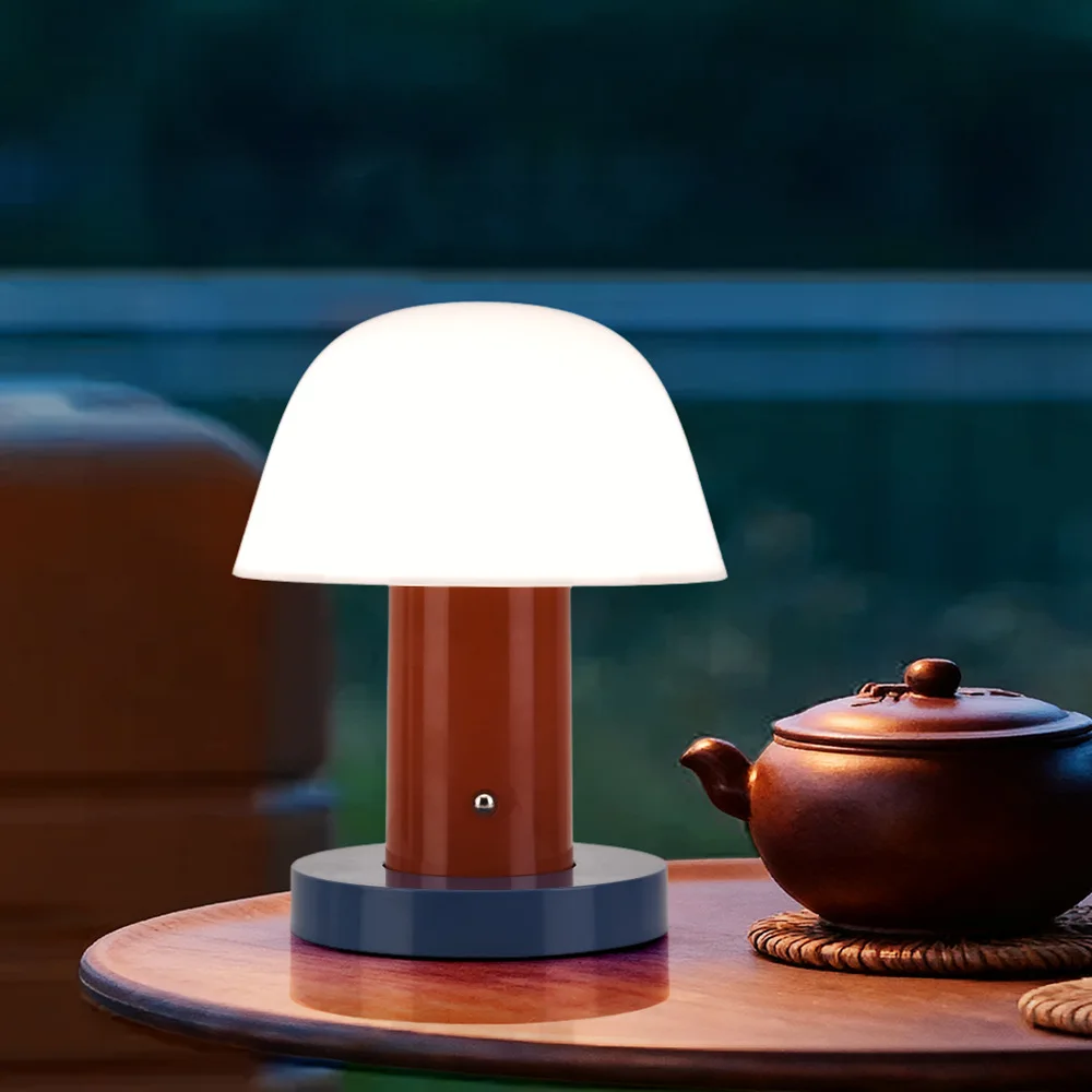 Mushroom Desk Lamp Light Luxury Charging Desk Lamp Nordic Wireless Touch Medieval Retro Bedroom Bedside Lamp
