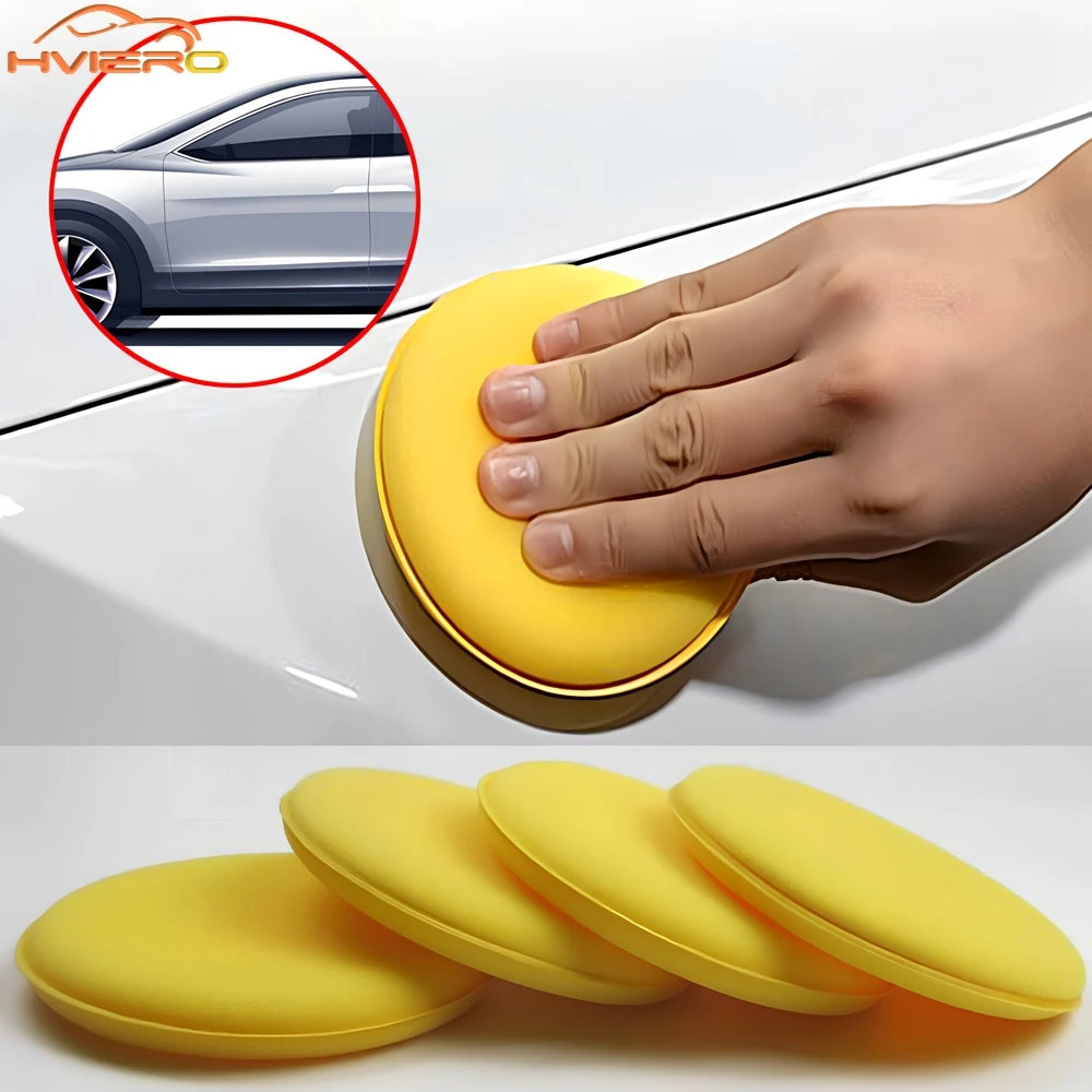 

4PCS Waxing Paint Cleaner Care Shampoo Wax Applicator Sponge Cleaning Beauty Polishing Sponges Auto Tools Polishes Shine Washing