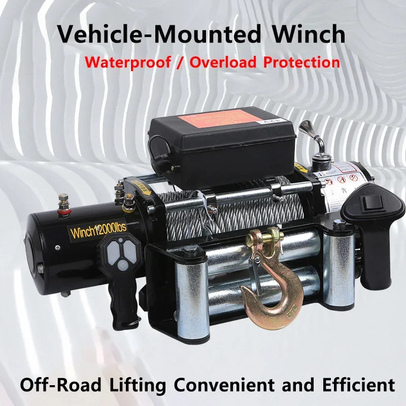 

Automotive Self-Help Electric Hoist Winch Extractor Electric Winch 12V/24V Off-road Waterproofing Winch Car Mounted Mini Crane