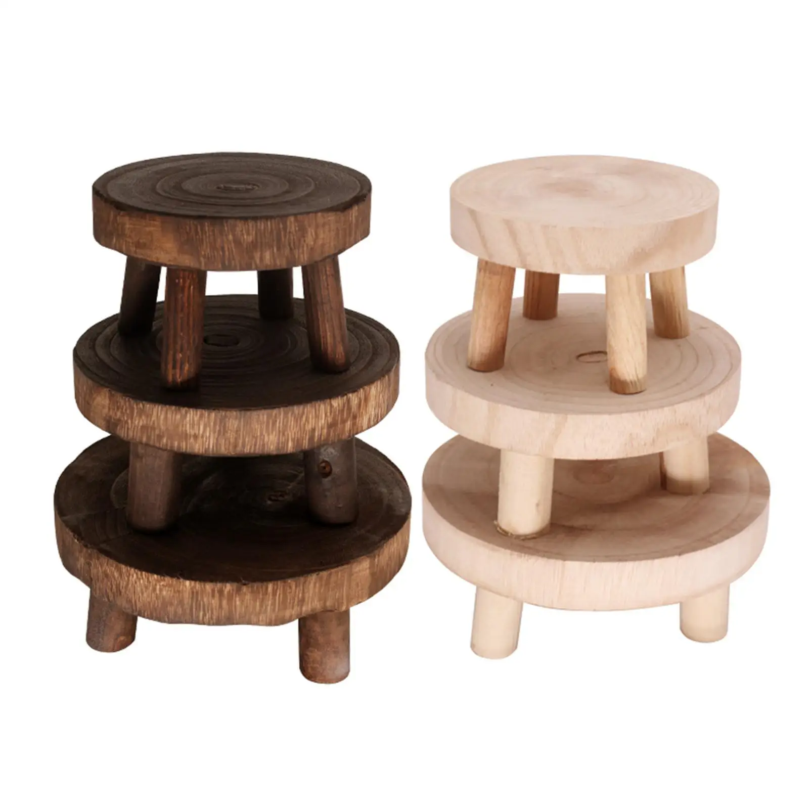 1PC Solid Wood Mini Flowerpot Stand Wooden Flowerpot Holder Garden Furniture Decoration for Balcony Home Garden Patio Corridor