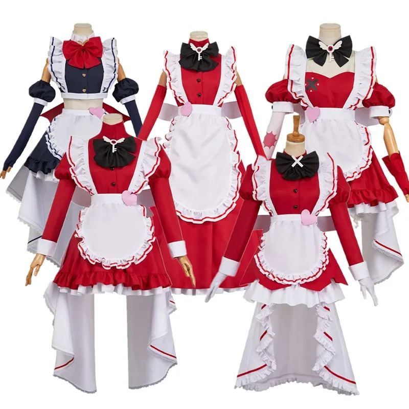 Disfraz de Charlie Morningstar, disfraz de Carmilla Cherri, vestido de sirvienta Vaggie Velvette de dibujos animados, diadema, traje de fiesta de Carnaval y Halloween