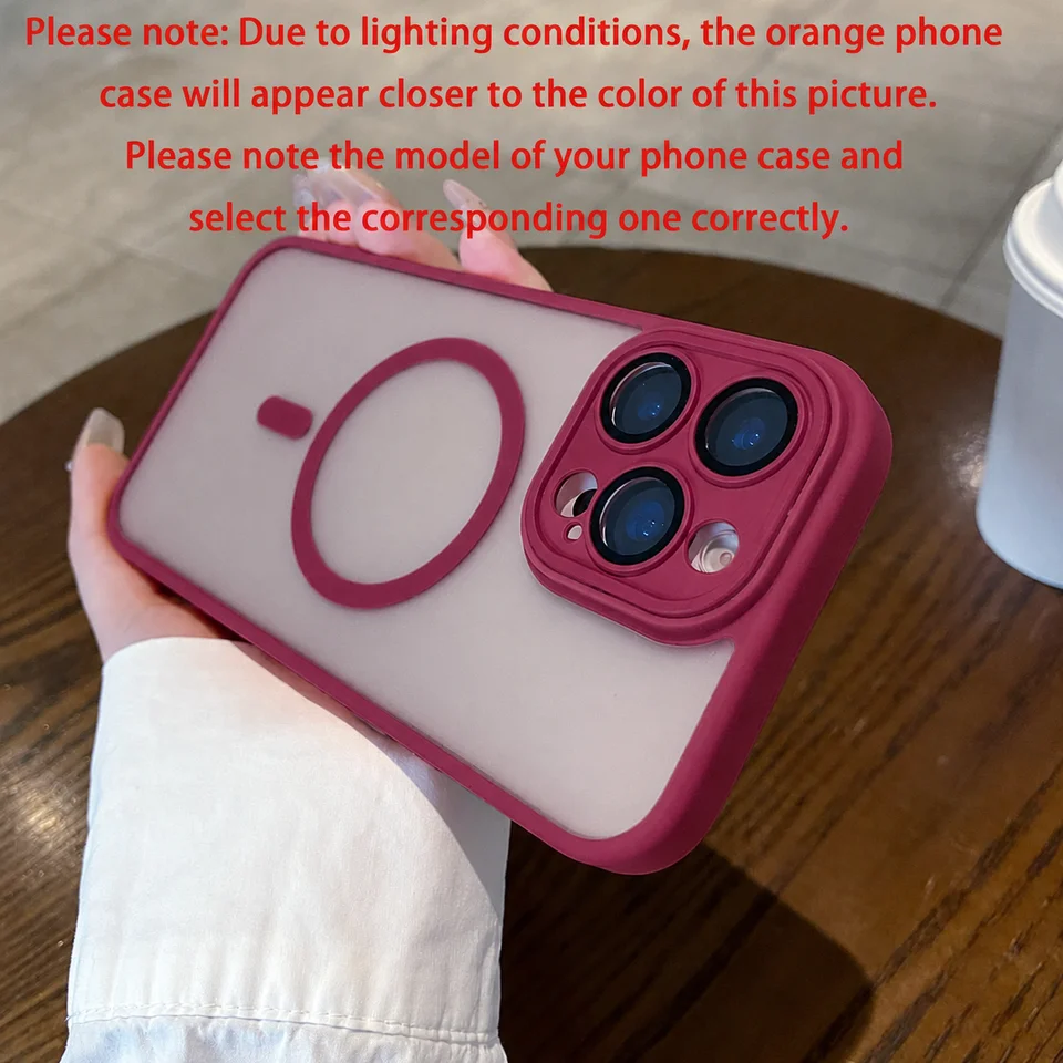 Funda nueva mate translúcida a prueba de golpes para iPhone 18 17 Air 16 15 11 Pro Max 13 12 14 Plus Mini carga inalámbrica magnética 6