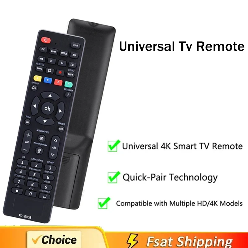 Universal Tv Remote For Samsung Tcl Philips Vizio Sharp Sony Panasonic Sanyo Insignia Toshiba and Other Brands Smart TV