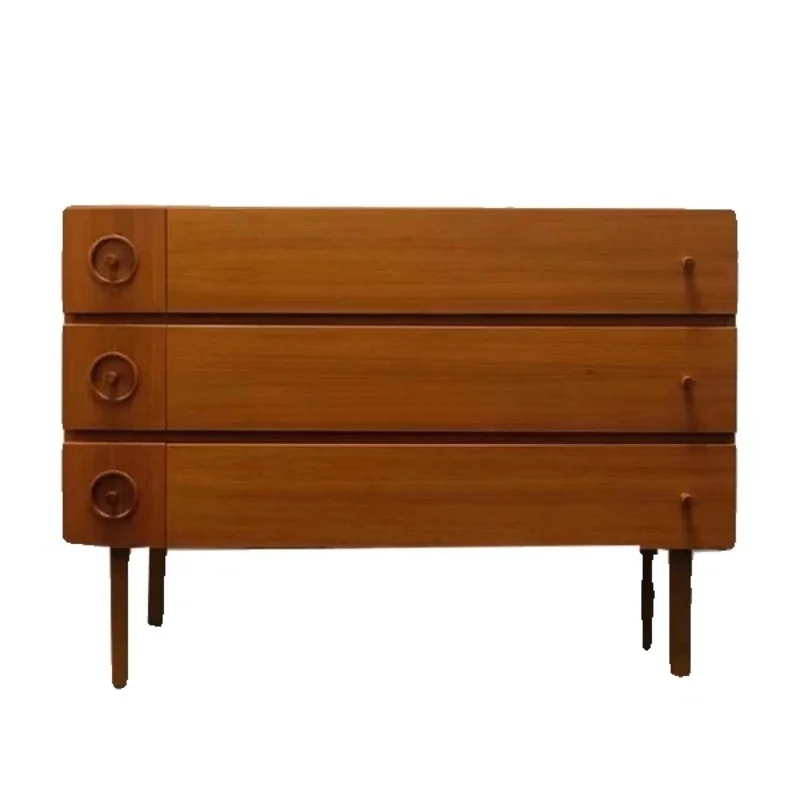 Modern retro solid wood door-to-door storage shoe cabinet simple household storage medieval wabi-sabi three-layer entrance