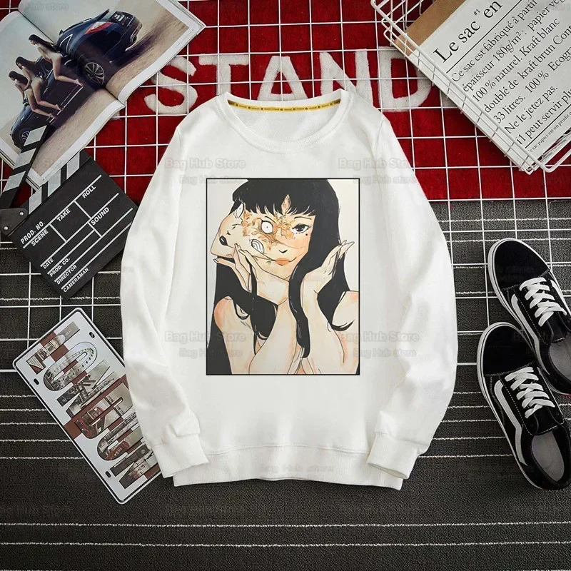 Junji Ito Japanese Manga Men Hoodie Autumn Men Pullover Tomie Horror Anime Terror Cartoon Sweatshirts Hoodies Mens Hoodie