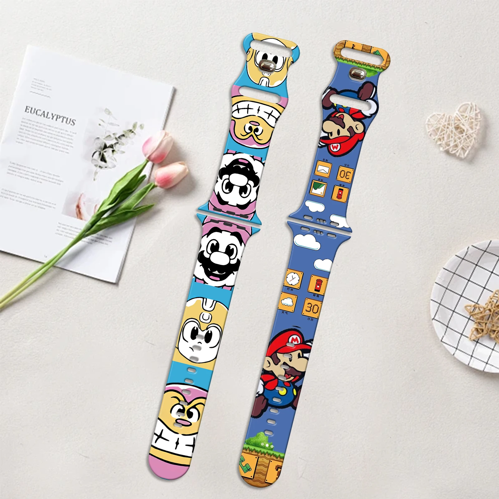 

Mario Print Strap for iWatch 11 10 9 8 Silicone Band Replaceable Bracelet for Apple Watch 46mm 44mm 42mm 41mm 38mm Watchband