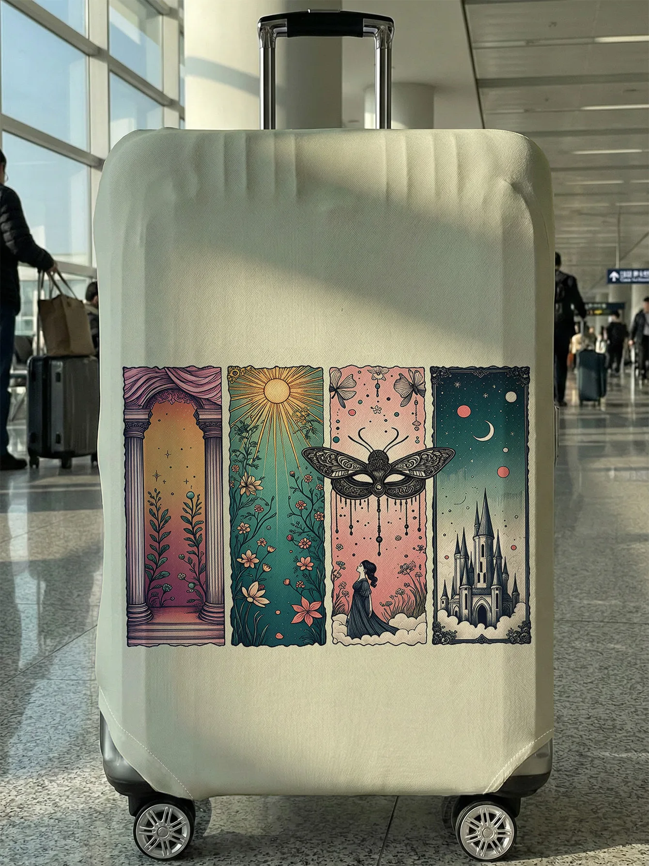 

Защитный чехол для багажа с принтом мотыльков, подходит для чемоданов 18-32 дюймов, чехлы для ручек чемоданов, дорожные аксессуары.