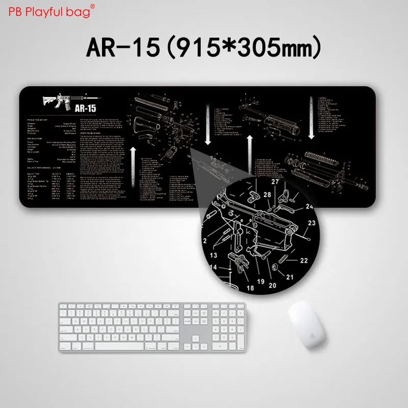 Gun Series Mouse Pad 915x305MM 430x280MM Rubber Cleaning Desk Mat Tactical Player Collection AR15 AK47 870 1911 P229 USP AC133 view 3