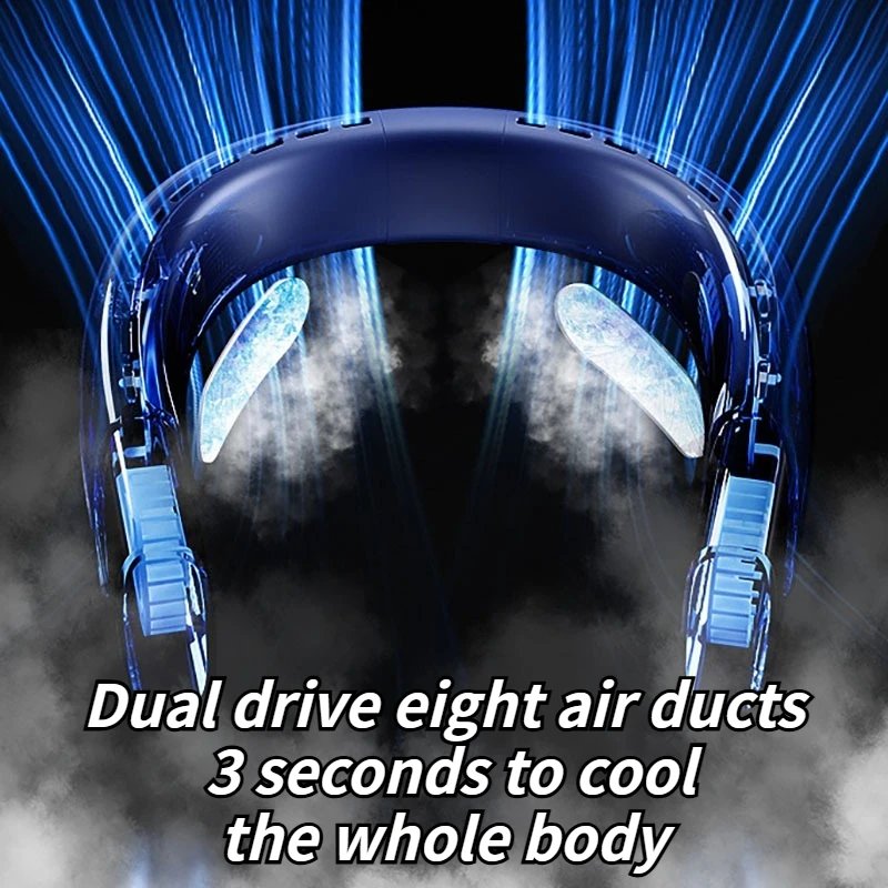 مروحة USB صامتة 2025 - مروحة رقبة محمولة بدون أوراق للمنزل والمكتب والنوم والخارج، تبريد قابل لإعادة الشحن