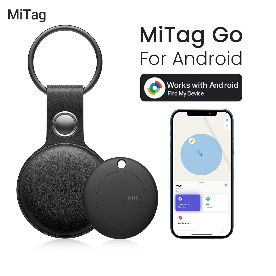 MiLi GPS Tracker Mitag Bluetooth Smart Locator Anti-Lost Device Mobile Keys Pet Elderly Kids Finder Work With Android Find My