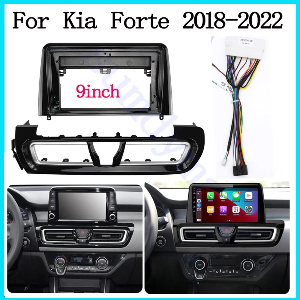 

9inch Car Radio Fascia for Kia Forte 2018 -2020 DVD Stereo Frame Plate Adapter Mounting Dash Installation Bezel with cable