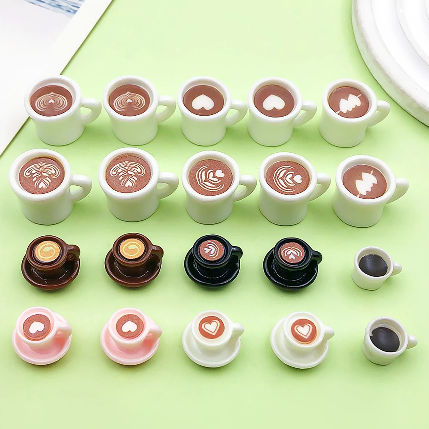 20pcs Colorful Coffee Cup Charms Resin 3D Stereo Pendants for DIY Bracelet Necklace Earrings Jewelry Making Accessories