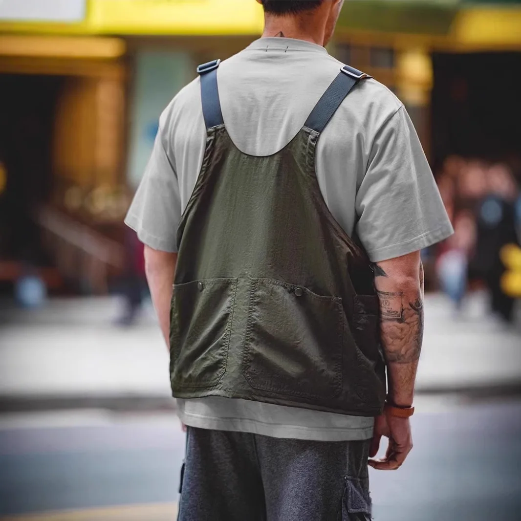 High Street Tooling American Vintage Multi-Pocket Men's and Women's Vest Outdoor Leisure Function Dual Purpose Backpack Jacket
