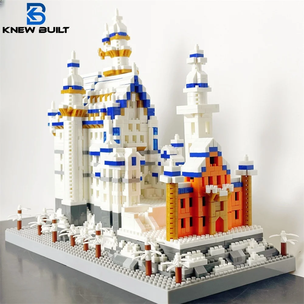 

Knew Built White Swan Castle Micro Mini Building Blocks Set Impeccable German Architecture Educational Hands-on Fun, Ideal Gift