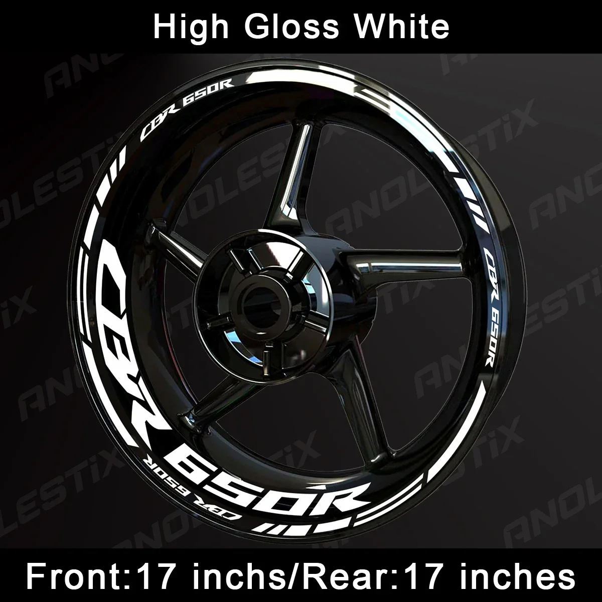 AnoleStix Reflective Motorcycle Wheel Sticker Hub Decal Rim Stripe Tape For Honda CBR 650R 2024 2023 2022 2021 2020 2019