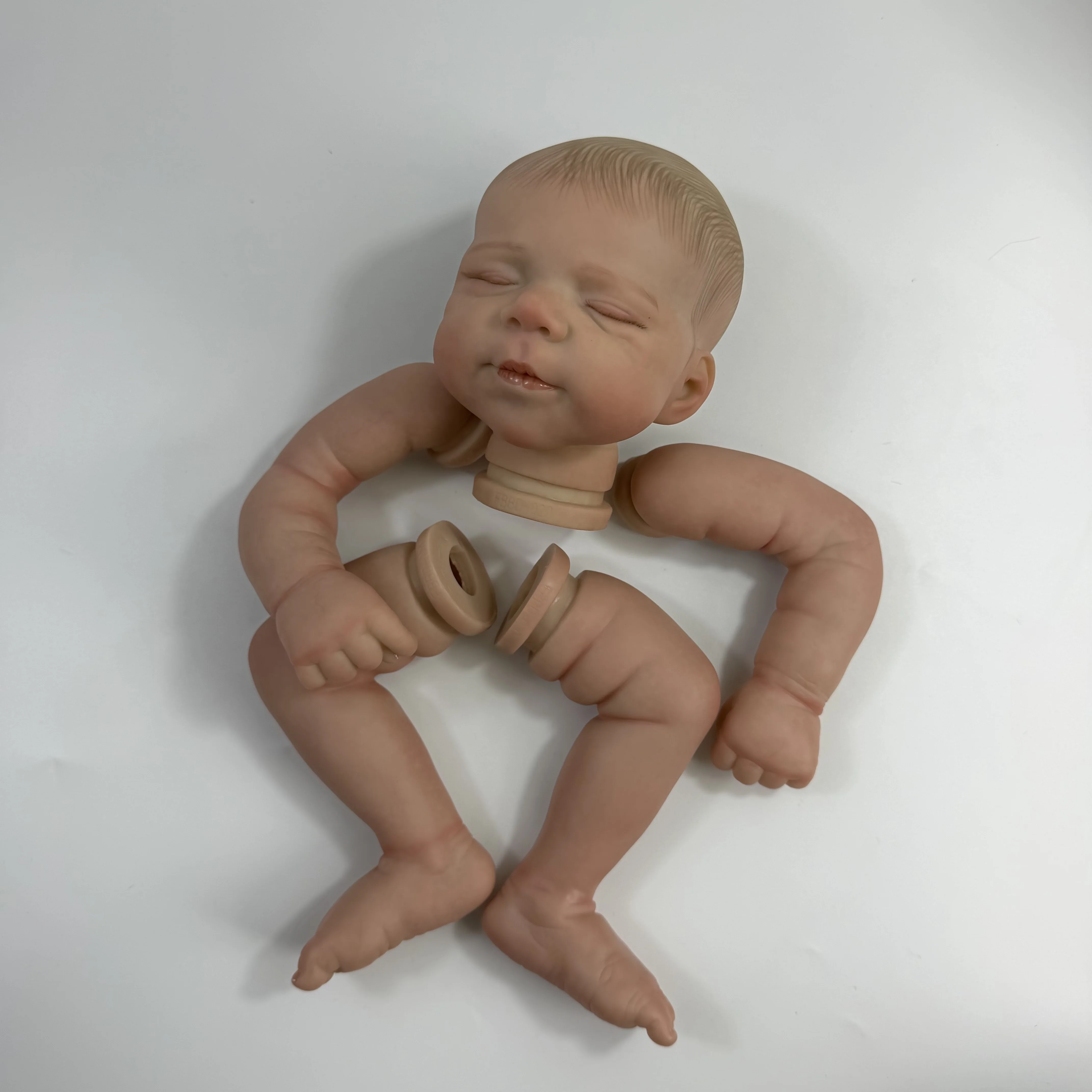 18 Inch Already Painted Reborn Doll Pascale Kit With Painted Hair and Cloth Body Soft Vinyl Reborn Doll Parts DIY Mold