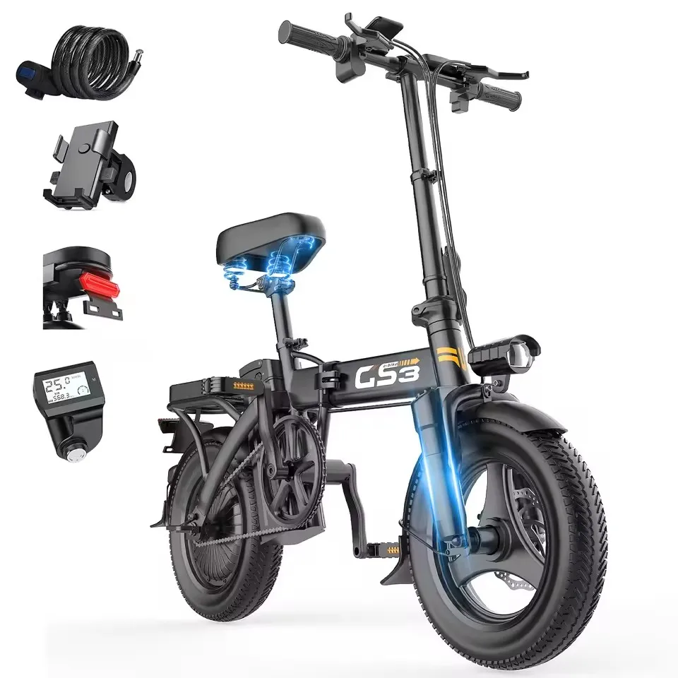

Hot Sale Folding Electric Bicycle 250W Motor 48V15AH Removeable Lithium Battery Adult Electric Bike City Riding Commute Ebike