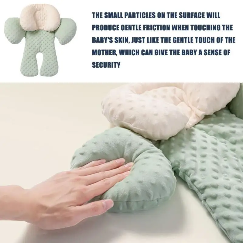 R66D الرضع وسادة مقعد السيارة فوطة صحية تقدم دعم كامل الجسم لحديثي الولادة عربات الأطفال مقعد حصيرة مع وسادة مطابقة #2