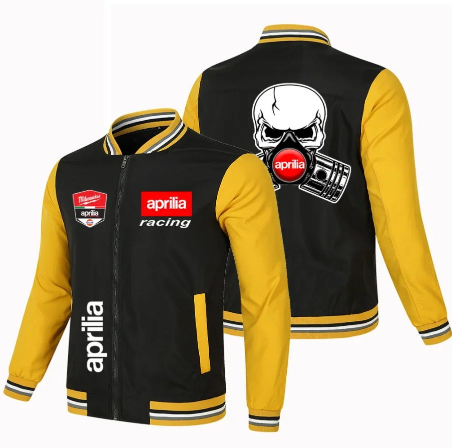 NEW Baseball Jacket Spring Autumn Fleece Cotton Slim Fit Jacket Aprilia Car Logo Sweatshirt Fashion Hip Hop