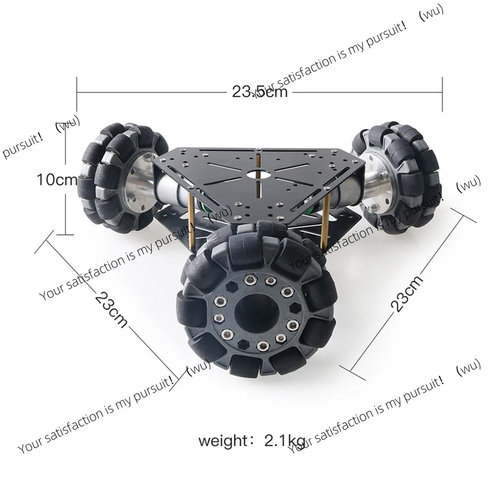 MC700 triangle plate 100mm McNum omnidirectional wheels 37 motor DIY large load black metal chassis