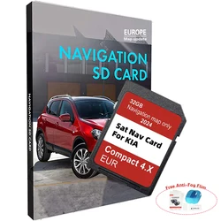 2024 for KIA Compact 4.X 32GB Soul/Sorento/Optima Vehicle Navigation GEN4 SD Card Update Europe UK Maps Sat Nav