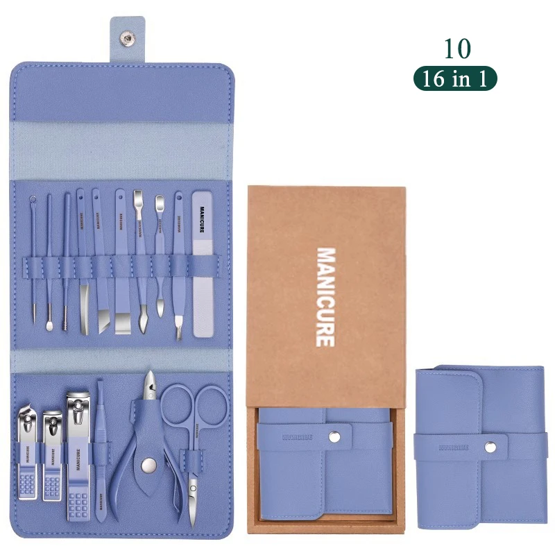 Nagelknipper Snijder Dode Huid Verwijderaar Nagelverzorging Schoonheidskit Manicure Set Top-Grade Lederen Verpakking