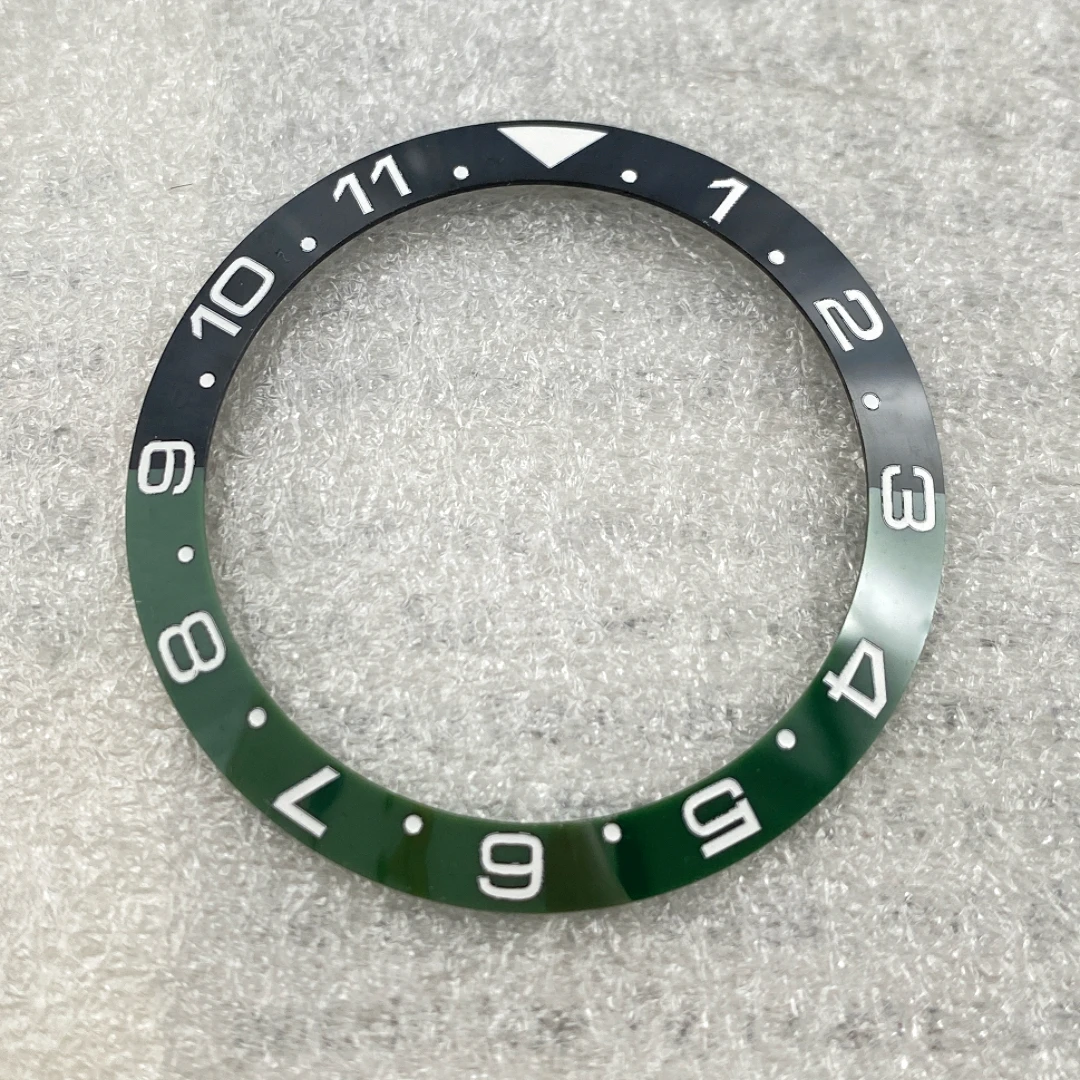 Digital Dual Color Coco Assista Anel, Cerâmica e Alumínio Anel Boca, Adequado para Substituição SUB Watch Case, Preto e Verde Watch, 40mm, 38mm