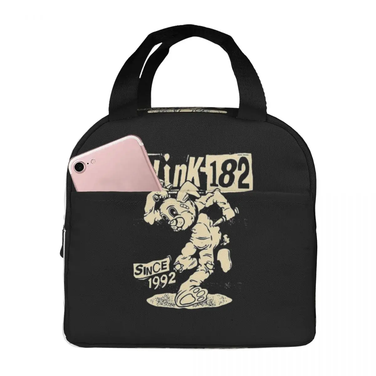 Blink 182 Punk Smile Lunch Bags Insulated Bento Box Lunch Tote Resuable Picnic Bags Thermal Bag for Woman Children School