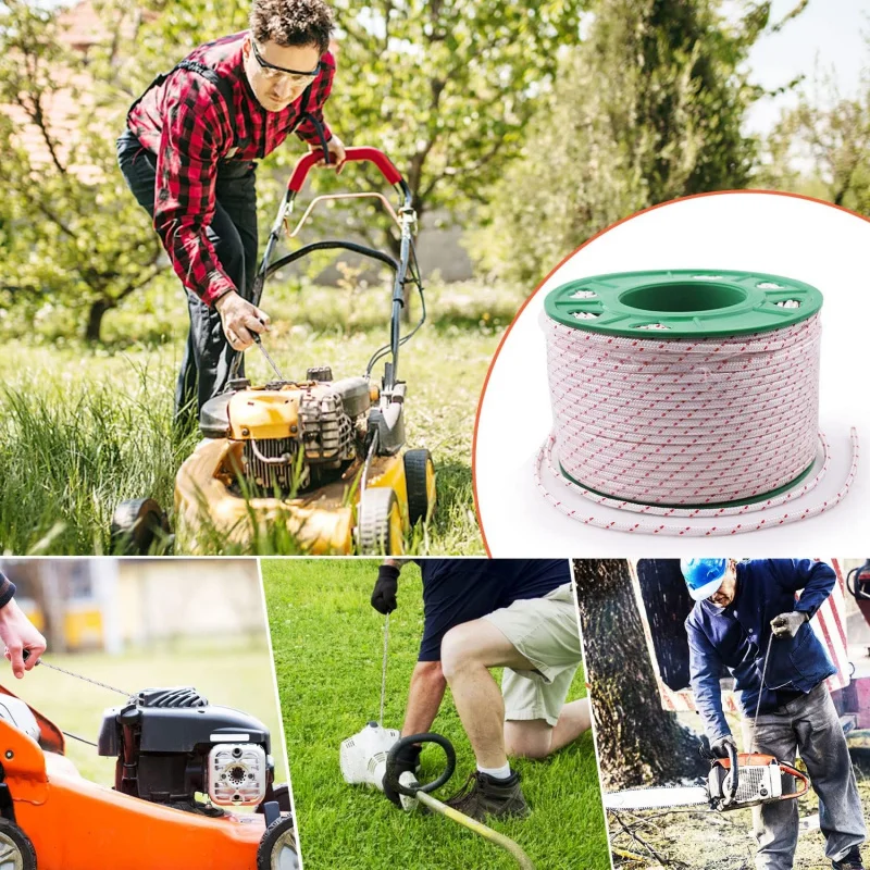 리코일 스타터 로프 풀 코드 4mm 100미터 에코 Poulan Homelite McCulloch Sears 트리머 Edger U