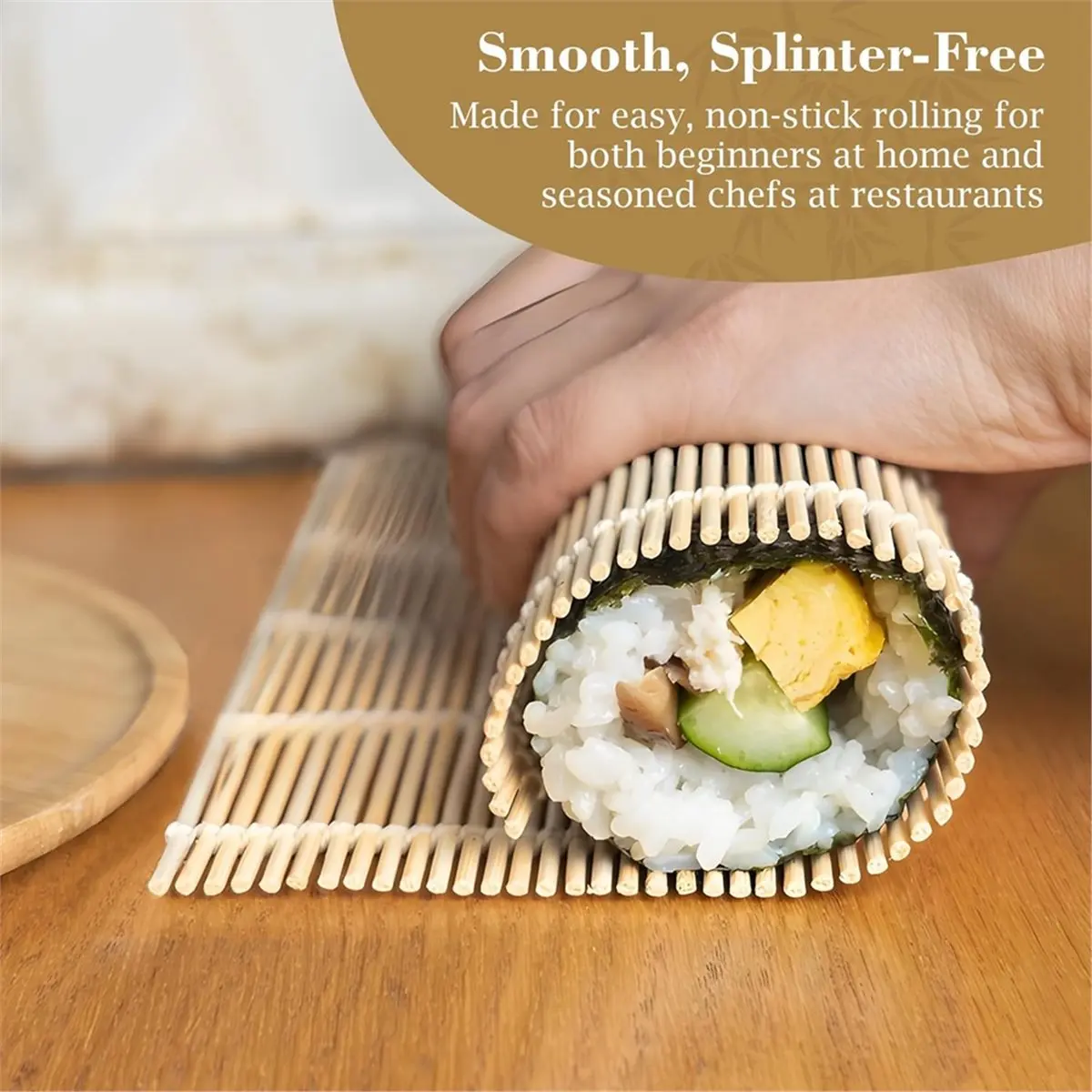 10 Pk Bamboo Sushi Mat - Sushi Roller Mat for Making, Shaping & Molding Sushi Roll & Kimbap,Sushi Making Supplies