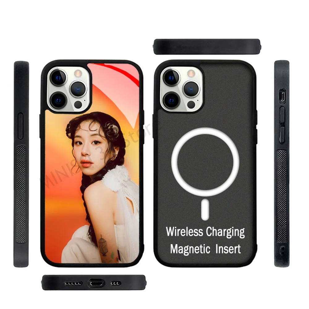 Kpop T-TWICE Son Chae Young Phone Case Strong Magnetic For IPhone 15 14 13 Pro Max 11 12 Mini For Magsafe