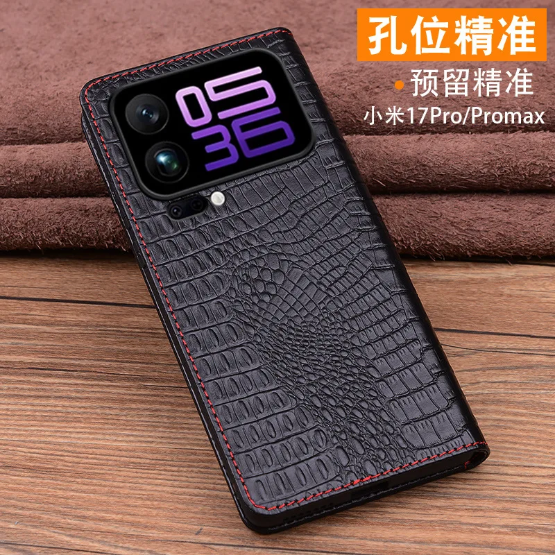 

Wobiloo Роскошный чехол-бумажник из натуральной кожи для бизнеса для Xiaomi 17 15 14 Pro Max 13 12 11 Ultra Credit Slot Holste Cover