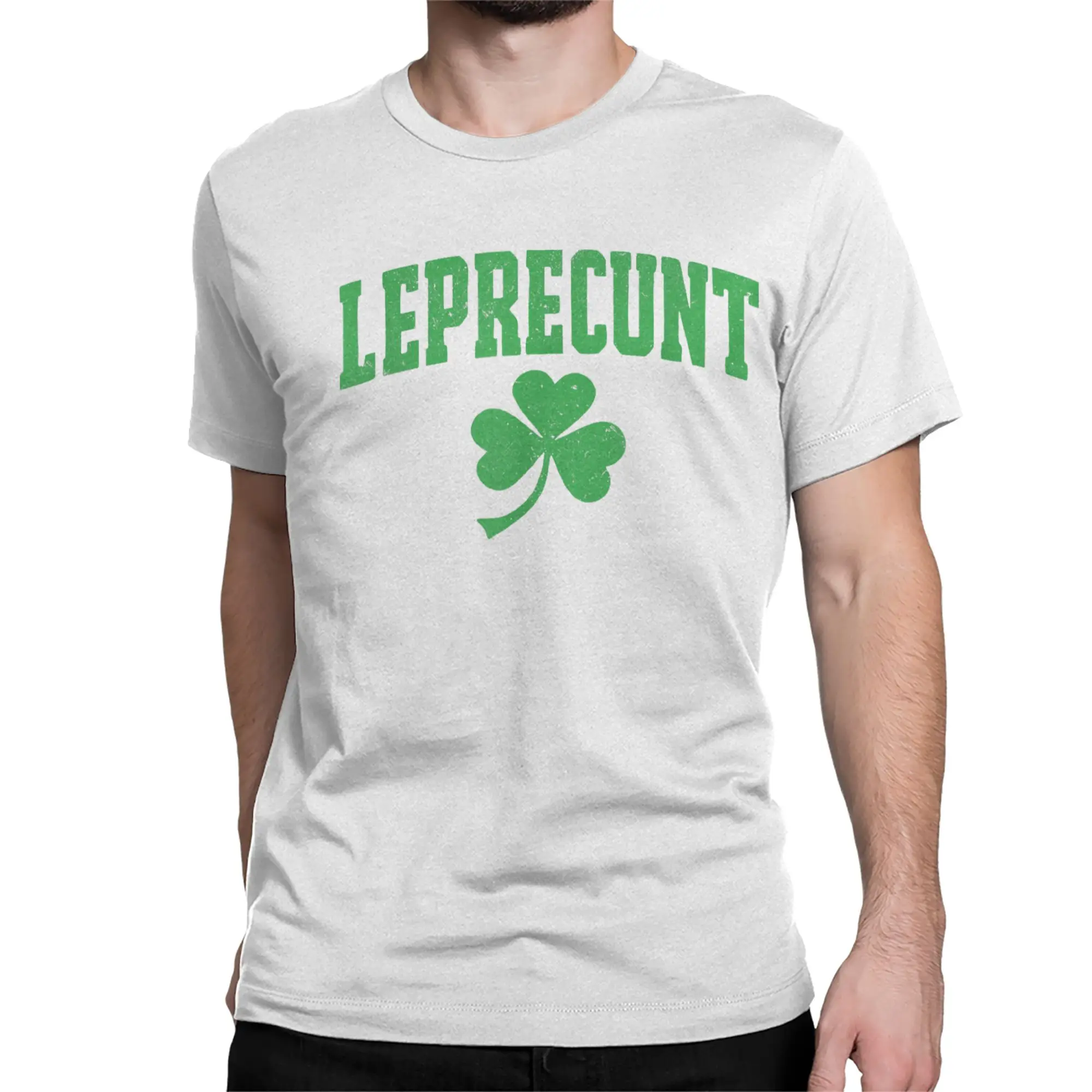 Oversized T-Shirt Beach Leprecunt Irish St Patricks Day Novelty T Shirts  Cotton Tee Shirt Men Awesome Short Sleeve Clothes
