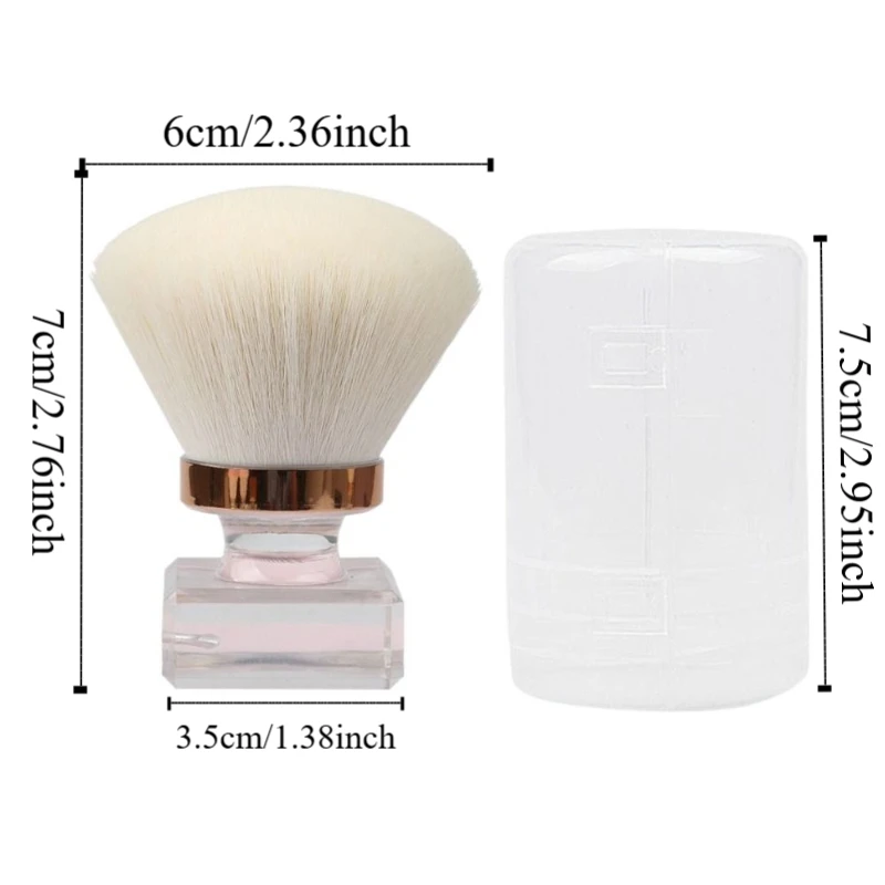 Draagbare roosvorm poeder blusher borstel cosmetische hulpmiddelen nail art nagelreinigingsborstel stofdichte manicure make-up borstel dame meisjes