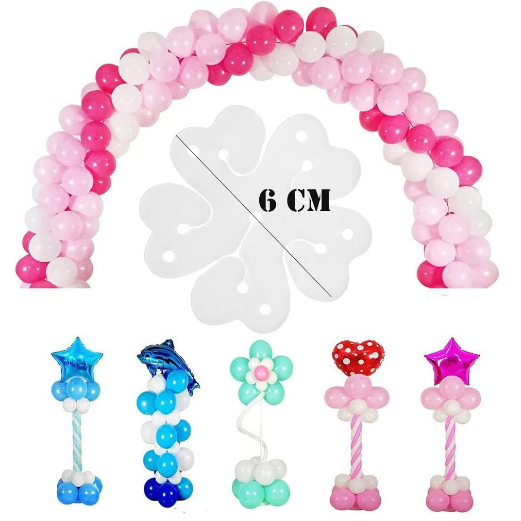 Afbeelding 6: 50-delige bloemvormige balloncliphouder, pruimvormige ballonclipkit, gebogen ballonconnector clip ringgesp