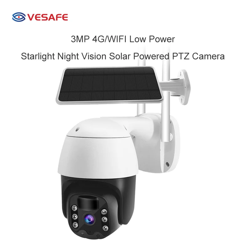 VESAFE Q1 WIFI solární energie kamera 3MP super hd TF karta úložný záruka pozorování sit' mikrofon reproduktor IP PTZ fotoaparátů