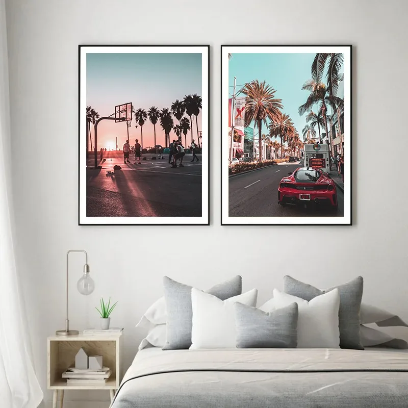 Beach Street Basketball Skate San Francisco Landscape Posters and Prints Canvas Printing Wall Art Picture for Living Room Decor view 3