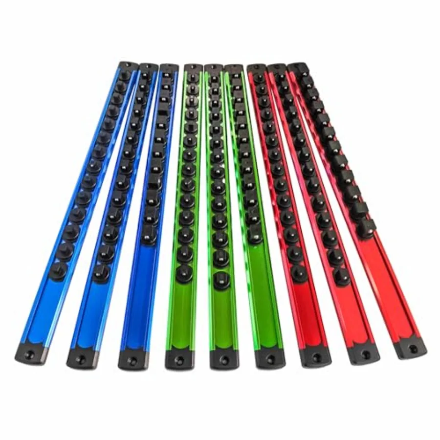 

Magnetic Socket Holder Organizer Set - 9-Piece Detachable Trays for 1/4" 3/8" 1/2" Sockets 120-Piece Toolbox Drawer Organizer A