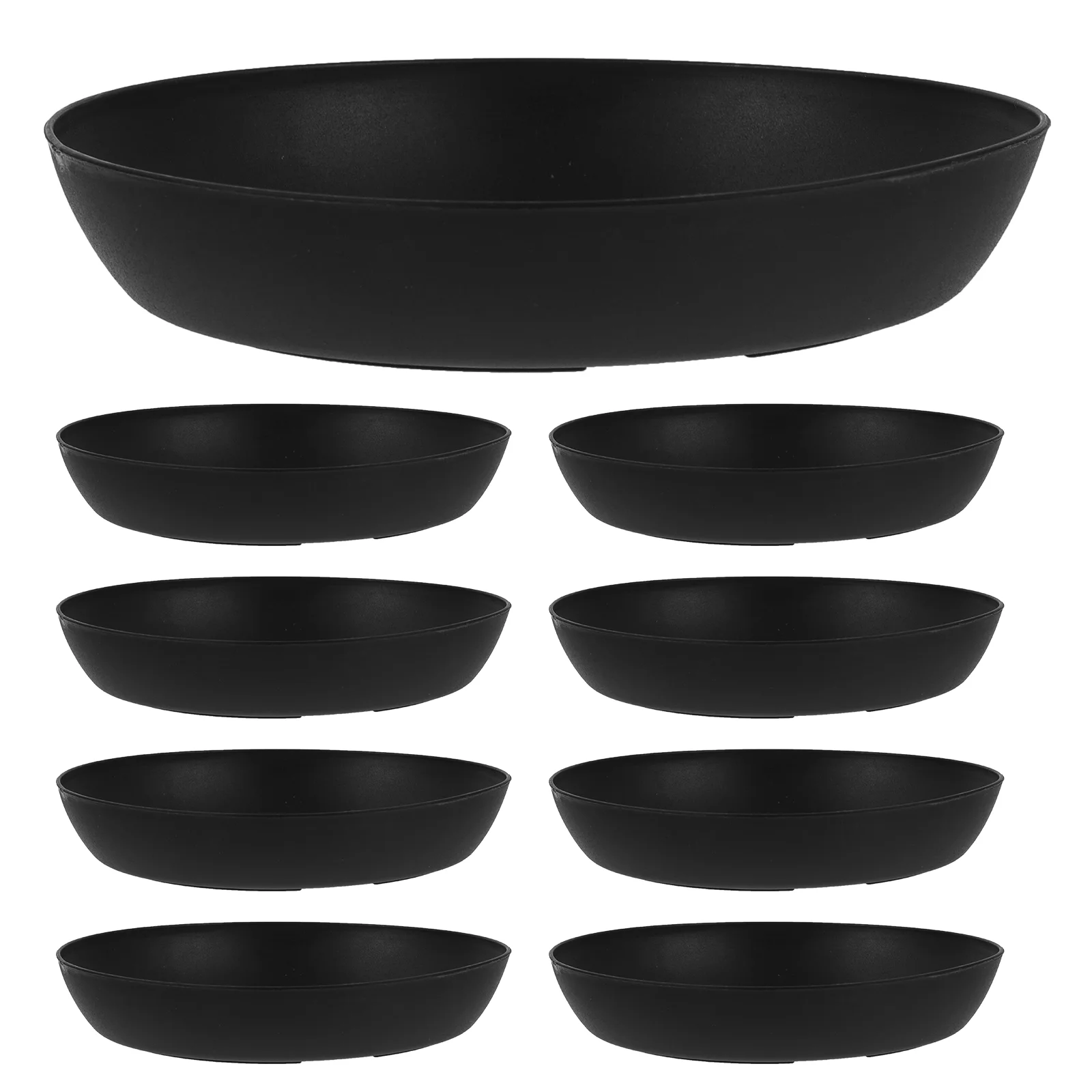 

Plastic Succulent Plant Pot Trays Round Flowerpot Saucer Plate (Black)