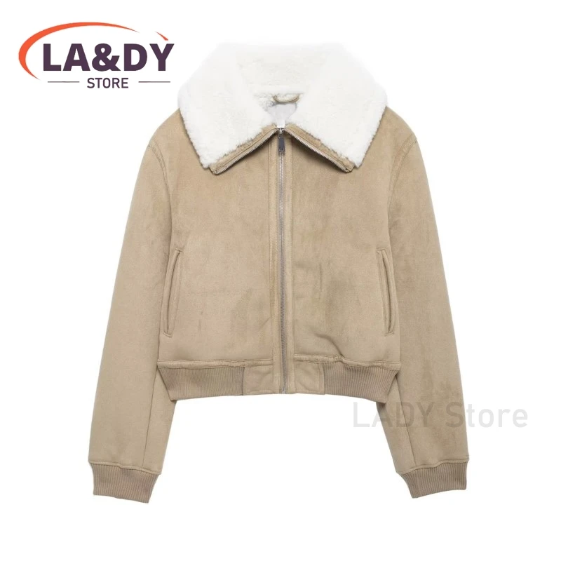 2024 New Autumn Winter Women Fashion Warm Jackets Coat Female Casual Solid Color Long Sleeve Pocket Zipper Tops Outerwear