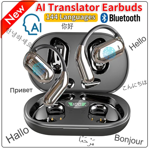 Imagen 2 del producto Auriculares de traducción 3 en 1, 144 idiomas, traductor en tiempo Real, reducción de ruido, impermeables, traductor AI de negocios