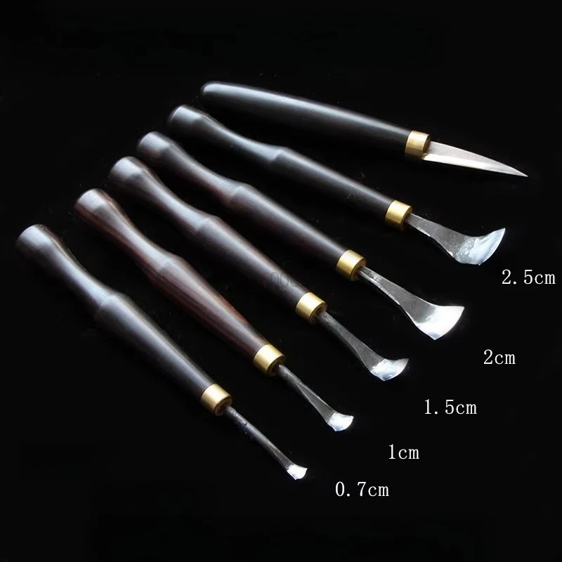 Redwood Handle Spoon Digging Knife DIY Spoon Digging Tool for Carpenters Handmade Purple Sandalwood Digging Plate Cutting Tool