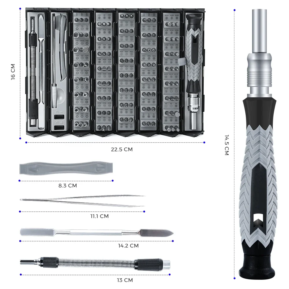 Set obeng presisi 126 dalam 1, kit peralatan tangan mata obeng magnetik Portable Mine kecil untuk Xiaomi ponsel PC, perbaikan jam