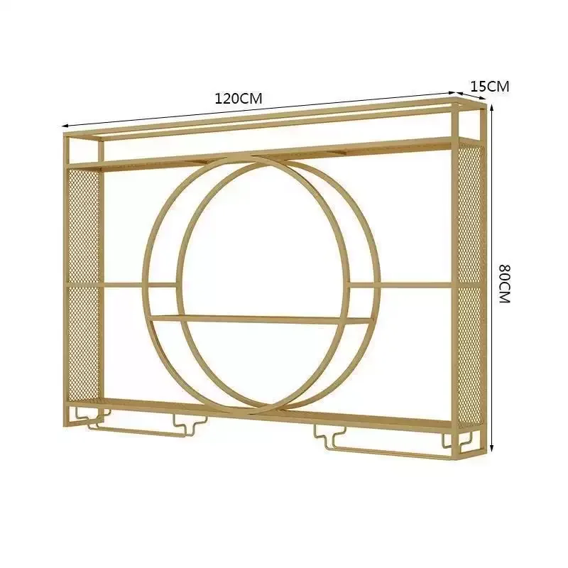 Ladies Luxury Wine Rack Golden Hotel Hanging Display Wall Wine Cabinet Bottle Size to be customized
