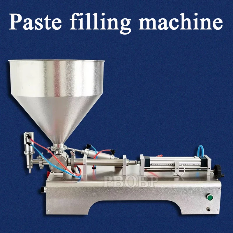 PBOBP Horizontal Pneumatic Paste Filling Machine Peanut Butter Cosmetic Cream Tomato Chocolate Single Head Piston Filler