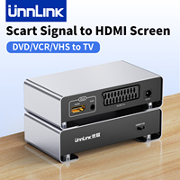 Unnlink 1080P Scrart Signal to HDMI Screen Converter with 3.5mm Aux Output Amplifier for DVD STB VHS VCR Xbox PS2 to TV Monitor
