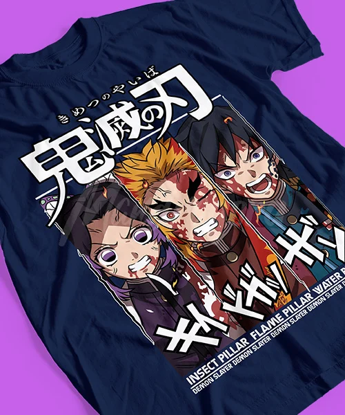 T-shirt For Anime Demon Slayer Shinobu, Tomioka y Rengoku