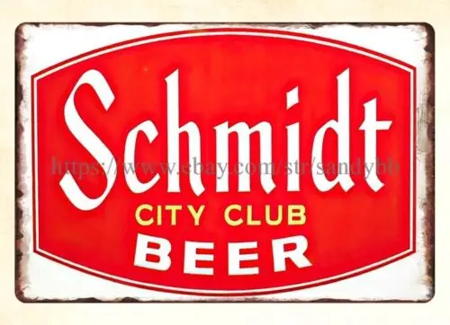 SCHMIDTS CITY CLUB BEER metal tin sign master bedroom designs